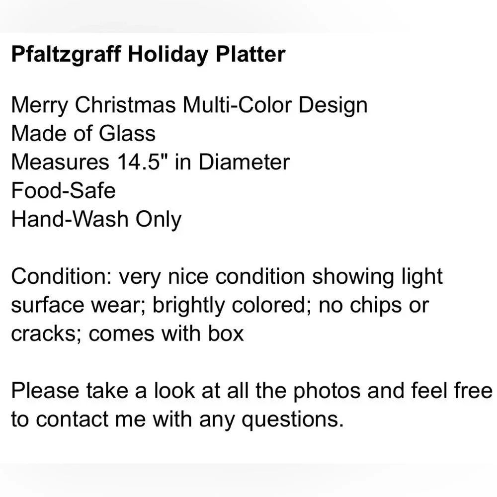 Pfaltzgraff Merry Christmas Platter